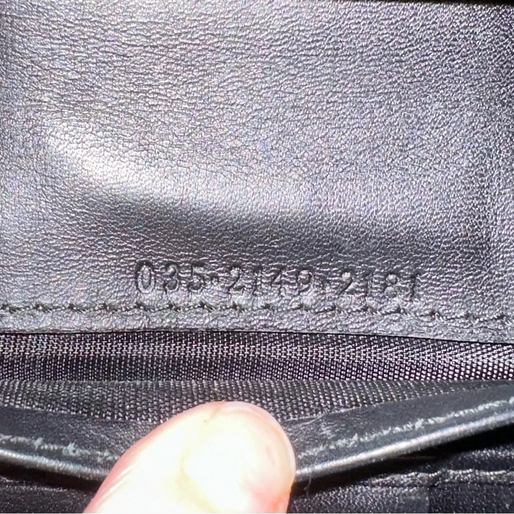 Authentic Gucci leather canvas long wallet with no brand gunmetal chain - Picture 3 of 11